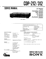 Sony CDP-212 - Service Manual 
